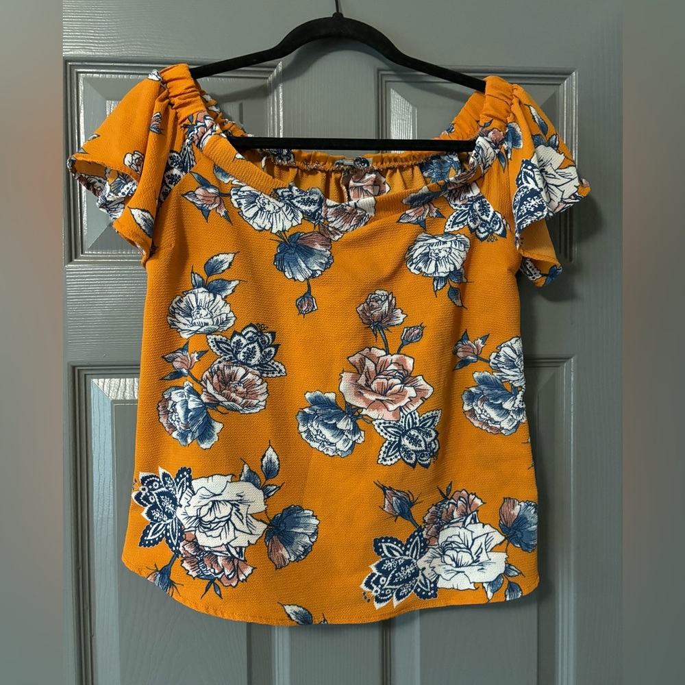 Charlotte Russe floral off the shoulder top size small